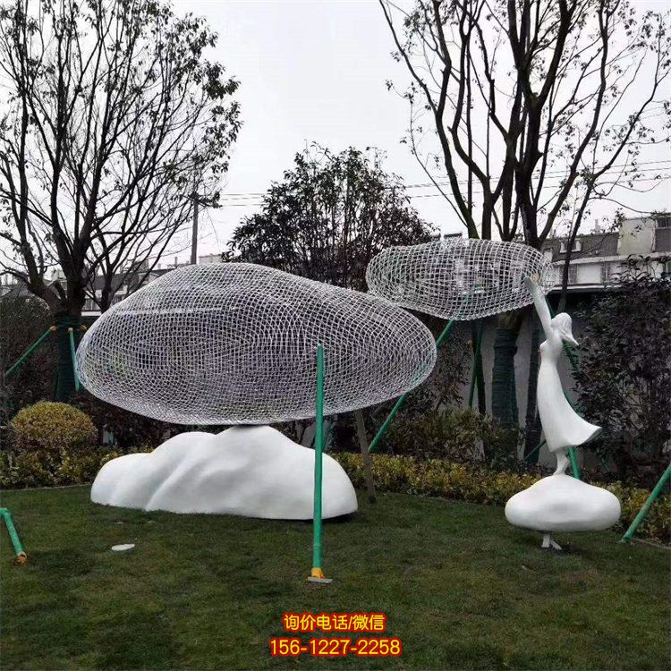 不銹鋼運動，網(wǎng)格抽象運動雕塑