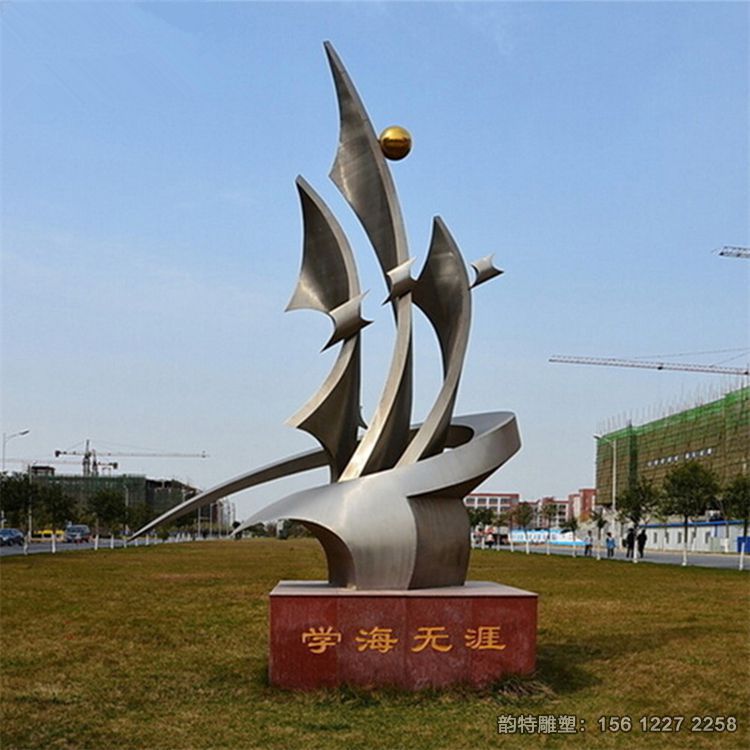 城市廣場不銹鋼海鷗雕塑，大型抽象海鷗雕塑